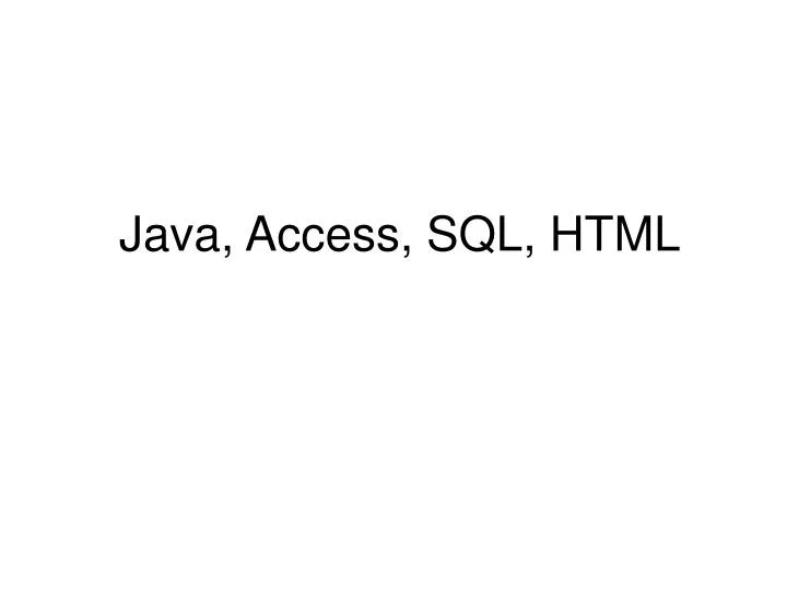 java access sql html