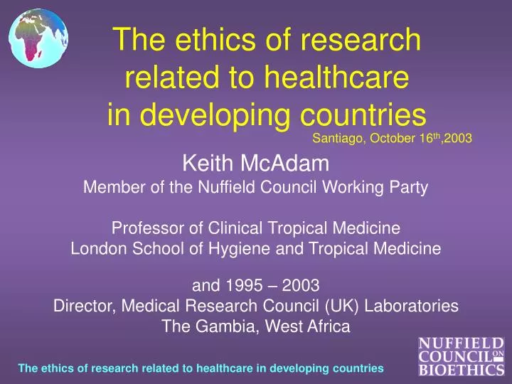 the ethics of research related to healthcare in developing countries