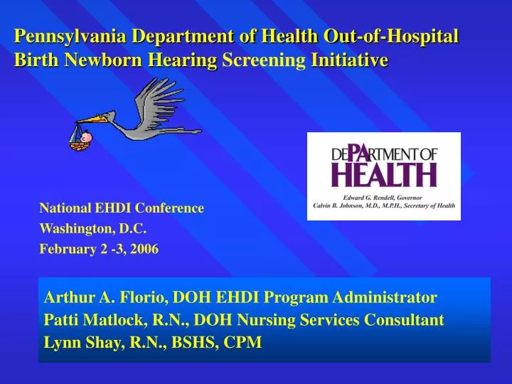 pennsylvania department of health out of hospital birth newborn hearing screening initiative