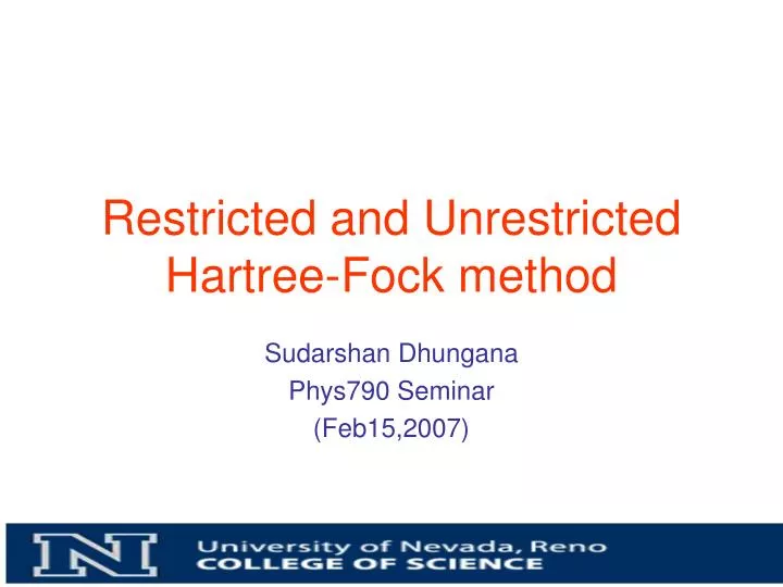 restricted and unrestricted hartree fock method