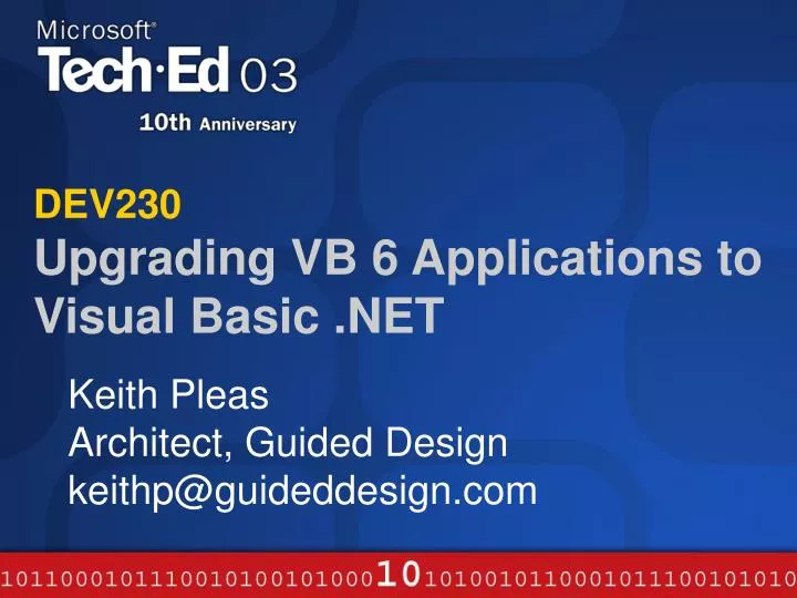 dev230 upgrading vb 6 applications to visual basic net