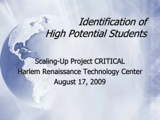 Identification of High Potential Students