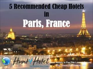 Paris - 5 Recommended Cheap Hotels