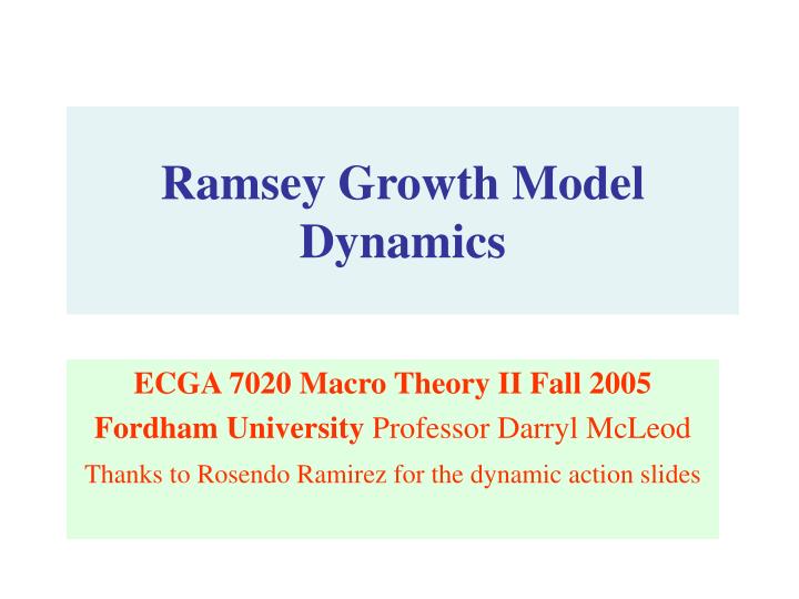 ramsey growth model dynamics