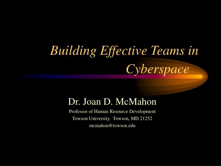 building effective teams in