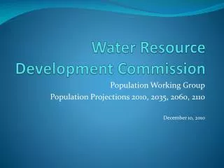 Water Resource Development Commission