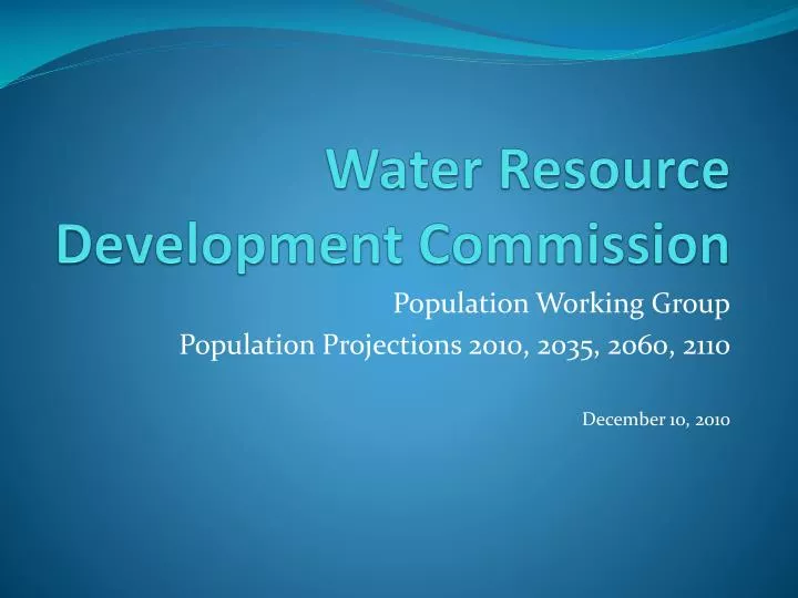 water resource development commission