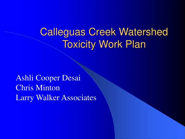 calleguas creek watershed toxicity work plan