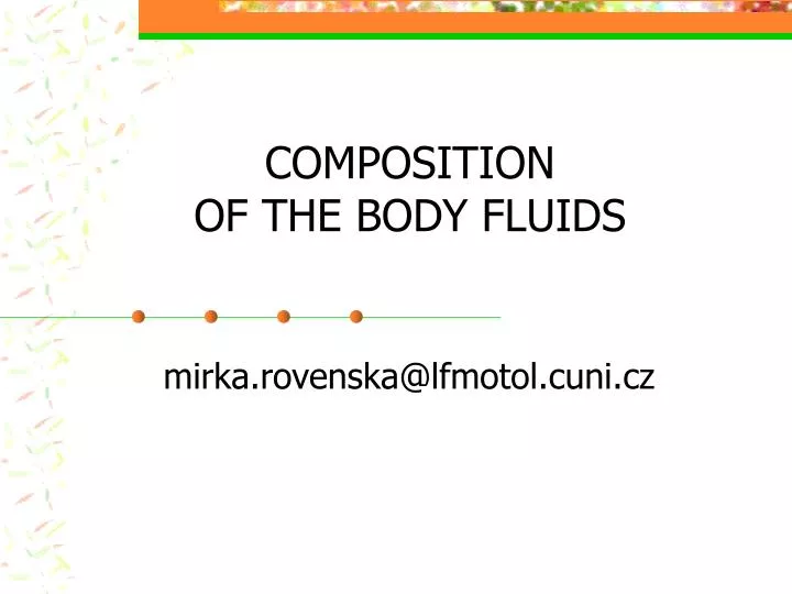 composition of the body fluids