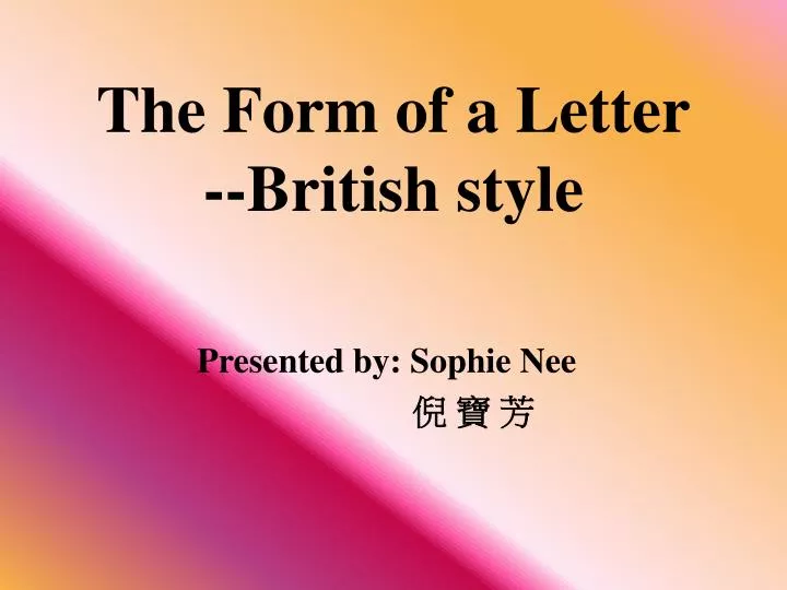 the form of a letter british style