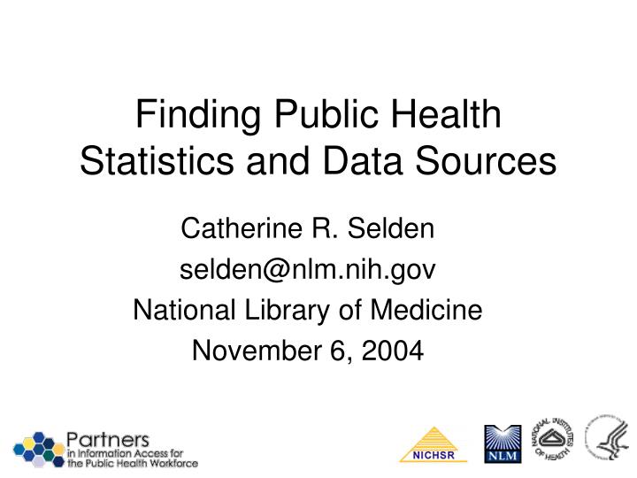 finding public health statistics and data sources