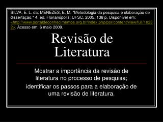 revis o de literatura