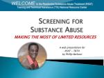 Screening for Substance Abuse - slide 1