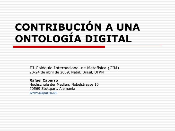 contribuci n a una ontolog a digital