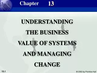 UNDERSTANDING THE BUSINESS VALUE OF SYSTEMS AND MANAGING CHANGE