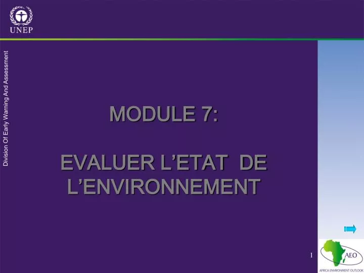 module 7 evaluer l etat de l environnement