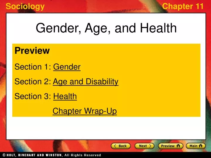gender age and health