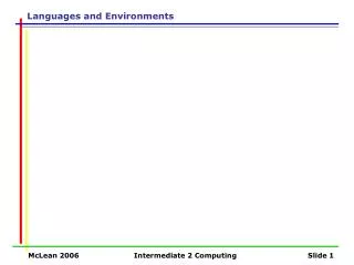 Languages and Environments