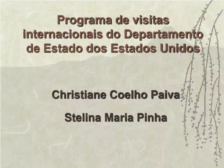 programa de visitas internacionais do departamento de estado dos estados unidos