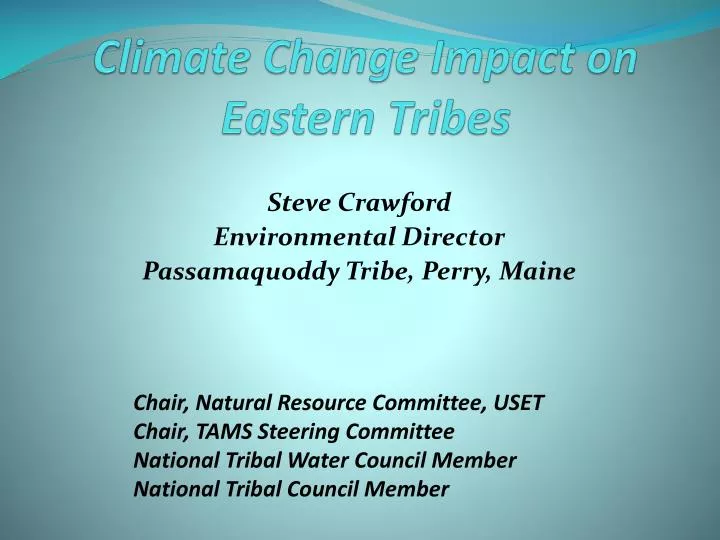climate change impact on eastern tribes