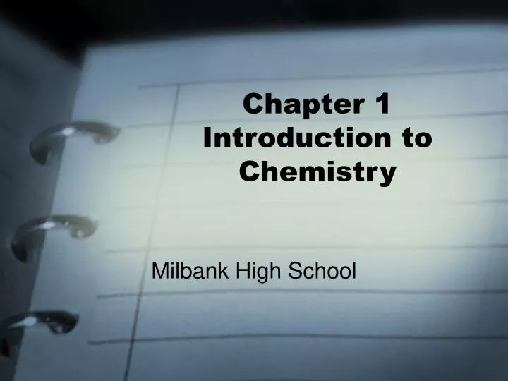 chapter 1 introduction to chemistry