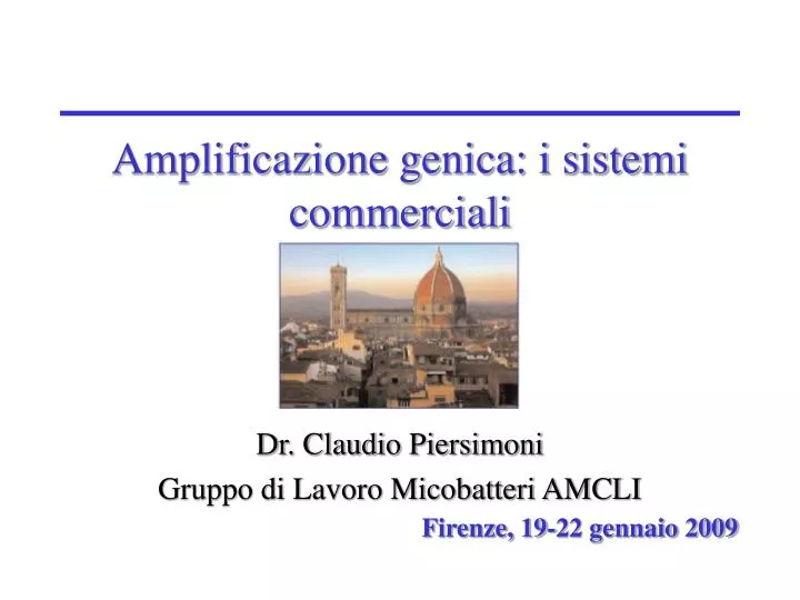 amplificazione genica i sistemi commerciali