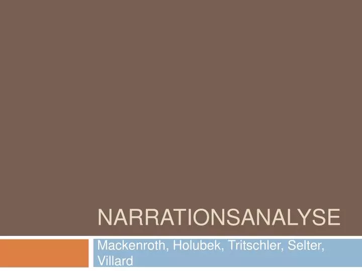 narrationsanalyse