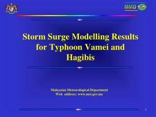 Storm Surge Modelling Results for Typhoon Vamei and Hagibis