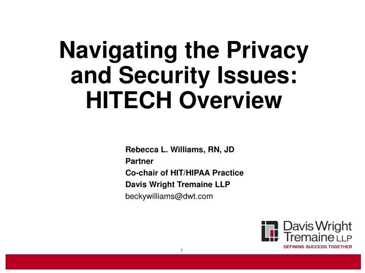 navigating the privacy and security issues hitech overview