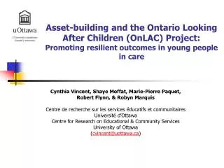 Asset-building and the Ontario Looking After Children (OnLAC) Project: Promoting resilient outcomes in young people in c