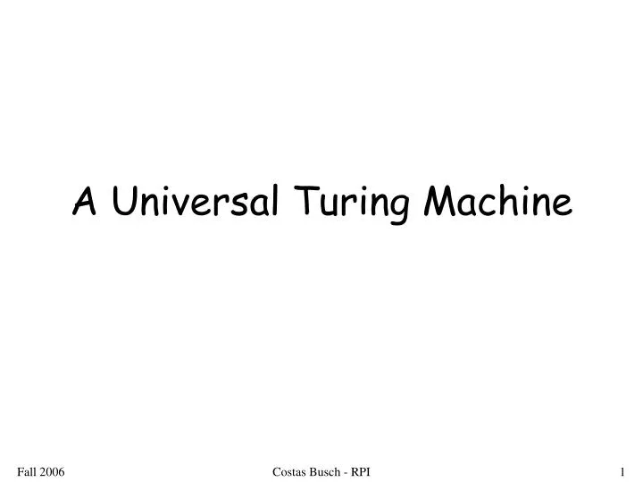 a universal turing machine