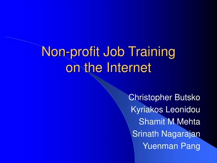 non profit job training on the internet
