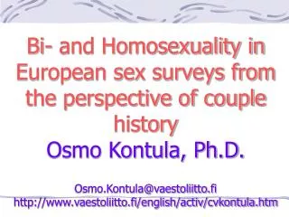 Bi- and Homosexuals in sex surveys
