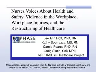 Nurses Voices About Health and Safety, Violence in the Workplace, Workplace Injuries, and the Restructuring of Healthcar