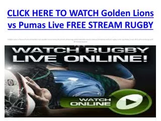 watch golden lions vs pumas live streaming rugby hqhd on pc