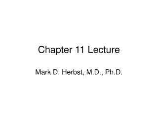 Chapter 11 Lecture