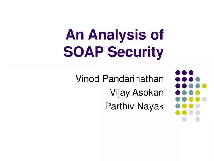 an analysis of soap security
