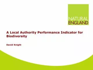 A Local Authority Performance Indicator for Biodiversity