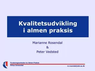 kvalitetsudvikling i almen praksis