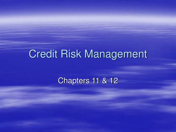 credit risk management