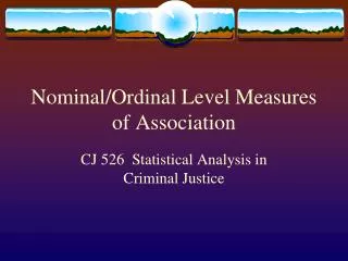 nominal ordinal level measures of association