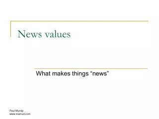 News values