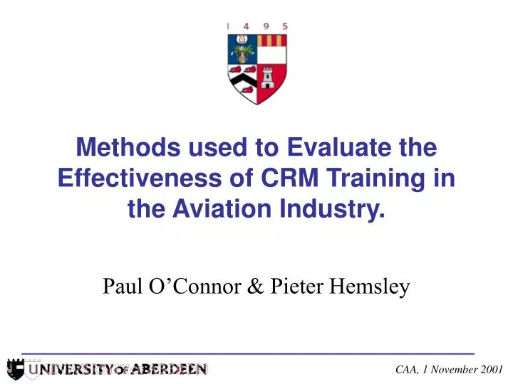 methods used to evaluate the effectiveness of crm training in the aviation industry