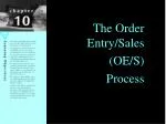 The Order Entry/Sales (OE/S) Process - slide 1