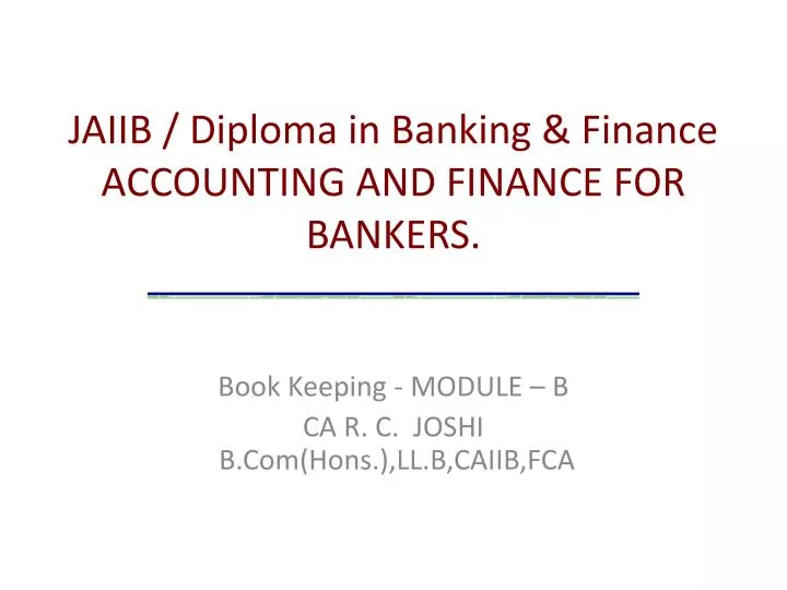 jaiib diploma in banking finance accounting and finance for bankers