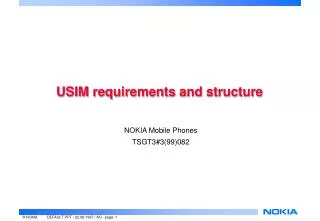 USIM requirements and structure