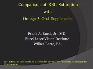 Frank A. Bucci, Jr., MD, Bucci Laser Vision Institute Wilkes Barre, PA