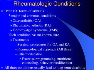 Rheumatologic Conditions