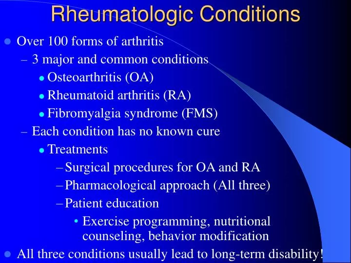 rheumatologic conditions