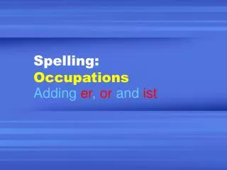 Spelling: Occupations
